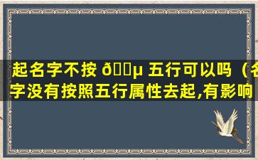 起名字不按 🌵 五行可以吗（名字没有按照五行属性去起,有影响吗）